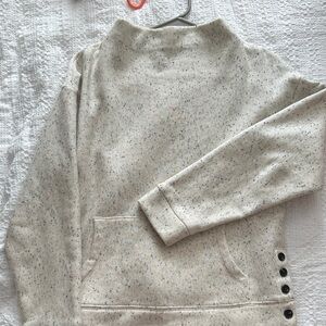 Madewell Speckled Beige Cowl Neck Sweater